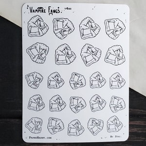 Vampire Fangs - Planner Sticker Sheet- Spooky Cute - Goth