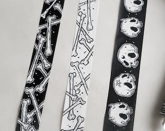Nastro WASHI con teschio e ossa, spaventosamente carino