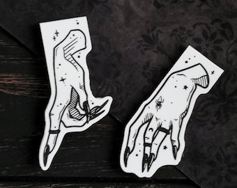 Witch's Claws magnetic Bookmark SET, Spooky cute, Goth