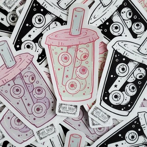 BOBA TEA pastel goth Sticker, Creepy cute