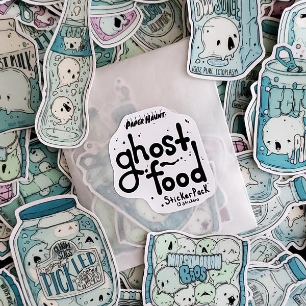Pakiet naklejek Ghost Foods - Strasznie słodkie - Pastel Goth - Opakowanie trzynastu sztuk