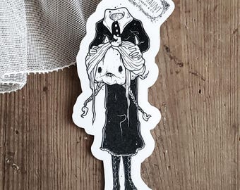 Sticker citrouille sans tête - Halloween goth effrayant mignon - citrouille d'Halloween
