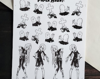 Foglio di adesivi Raise the Dead - Ragazza zombie