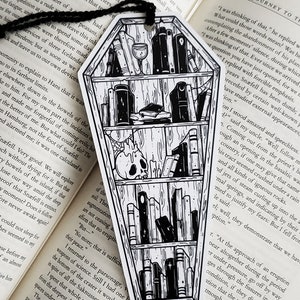 Boekenlegger boekenplank doodskist, Goth, Spooky Cute