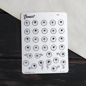 Eyeball- Planner Sticker Sheet - Creepy Cute