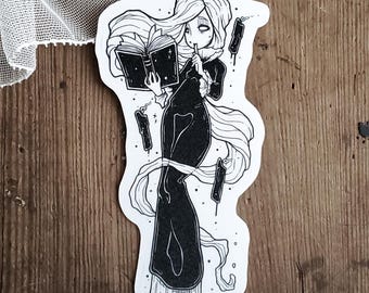 The Librarian ghost sticker - Spooky cute - Goth