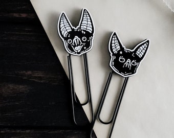 Vampire Bat paperclip Bookmark, Spooky cute, Goth