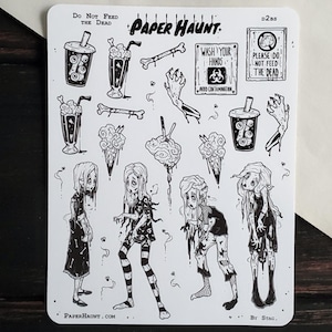 Zombie Girl gothic Planner STICKER  Sheet