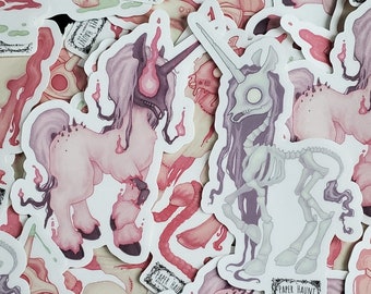 Apocalypse Unicorn Zombie STICKER, Pastel Goth