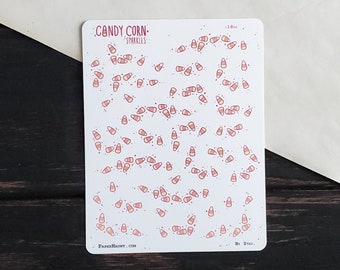Candy Corn Sparkles - Sticker Sheet -  Halloween - Spooky cute - Planner Stickers