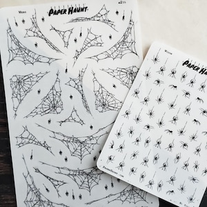 Widow and Web clear spider STICKER Sheet - creepy cute goth