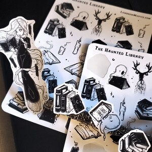 goth library ghost book stickers.