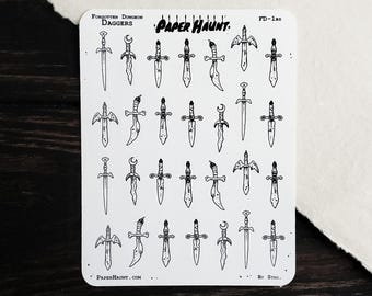 Dagger Planner Sticker Sheet | Forgotten Dungeon