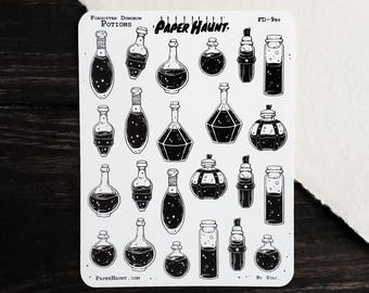 Potion Bottle Planner Sticker Sheet | Forgotten Dungeon