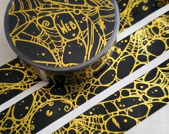 Gold Foil Spider web WASHI Tape | Spooky Cute