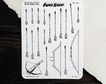 Bows and Arrows Planner Sticker Sheet | Forgotten Dungeon