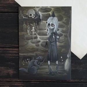 El Conjurador Oscuro - Lámina artística de 13x18 cm - Impresión de bruja - Gótica