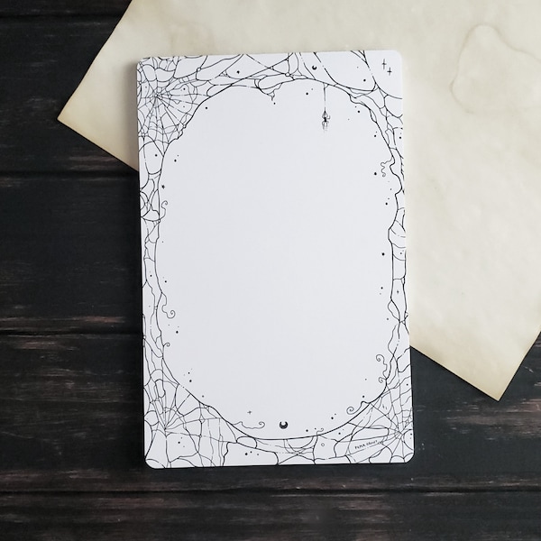 Spider web note pad- Spooky Cute Goth stationery
