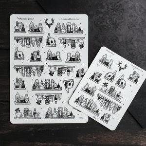 Potion Shelf Planner STICKER Sheet - witchy goth