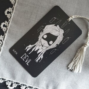 Marque-page carte The Devil oracle, Spooky cute, goth