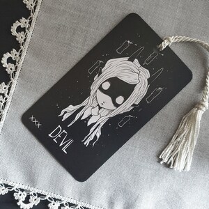 The Devil oracle card Bookmark, Spooky cute, goth