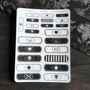 Bandaid Planner STICKER Sheet -goth bandages