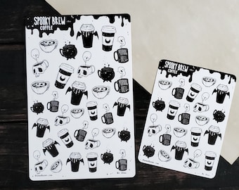 Spooky Coffee ghost planner STICKER sheet