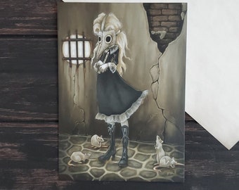 The Piper- 5x7 Plague doctor art print - Creepy Cute Gothic