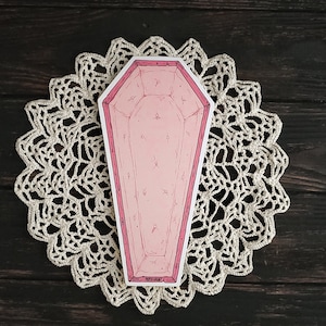 Pink Coffin Notepad- Spooky Cute Goth stationery