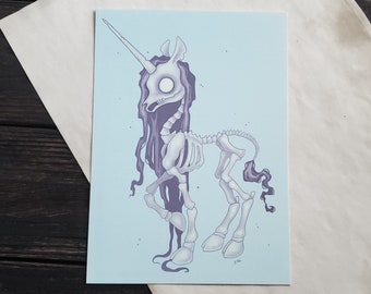 Apocalypse Unicorn Art print SET - 5x7 - Creepy Cute - Four Horsemen