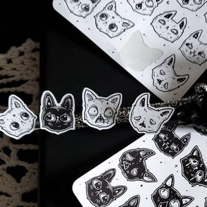 gothic cat emoji sticker sheet