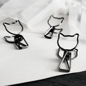 Cat Binder clip set paperclips, Spooky cute, Goth