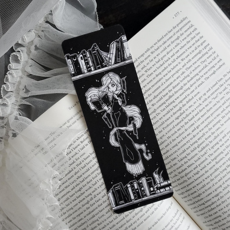 Marque-page de bibliothèque hantée, Fantasmagorie, Fille fantôme et Gothique image 5