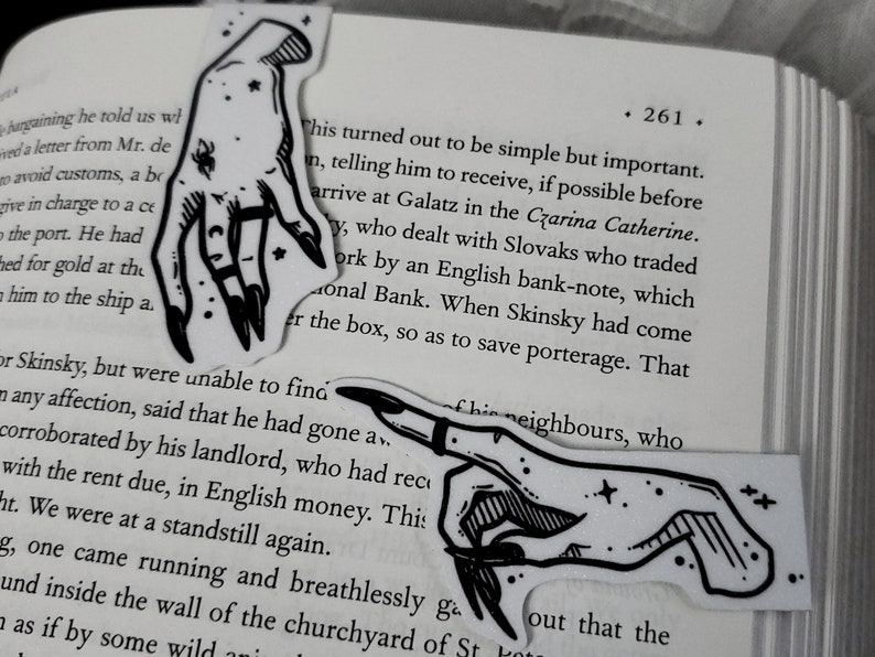 Witch's Claws magnetic Bookmark SET, Spooky cute, Goth image 3