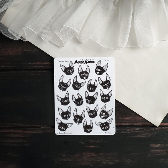 VAMPIRE bat emoji STICKER Sheet - creepy cute goth