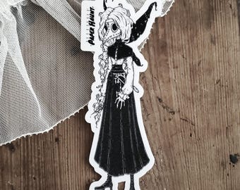 Plague Doctor Fairy Vinyl Sticker | Gothic Dark Fantasy Creepy Cute Fairy Art