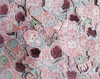 Ice Cream Ghost STICKER Packung - Pastel Goth - Spooky Cute - Set of Six
