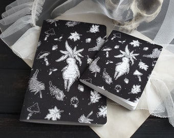 Enchanted Forest Notebook - White and black paper