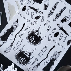 witchy goth planner stickers