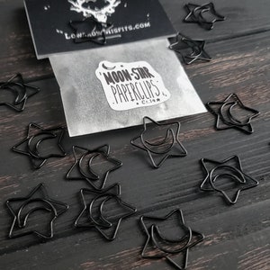 Moon Star paperclips, Spooky cute, Goth