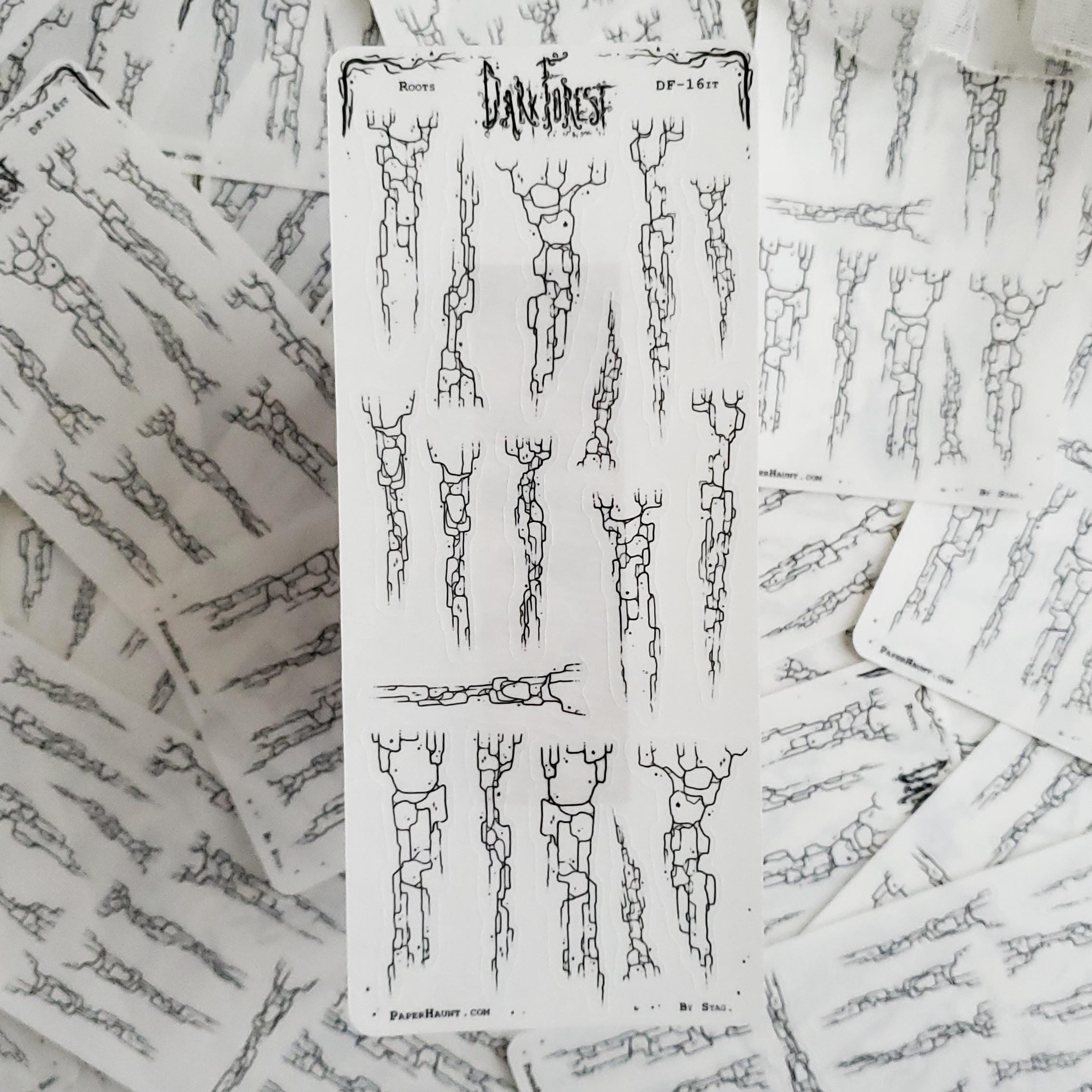 Roots - STICKER Clear Plannner Sheet - Dark Forest - Etsy
