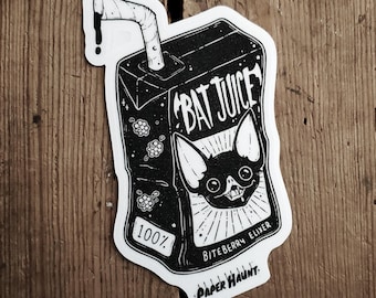 Bat Juice Vinyl STICKER | Vampire Juice Box | Spooky Cute Art