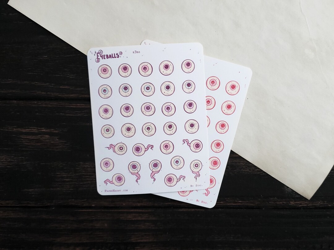 Pastel Eyeball Planner Sticker Sheet Creepy Cute Pastel Etsy