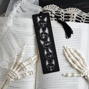 Black Vampire Bat Bookmark, Spooky cute, Goth image 4