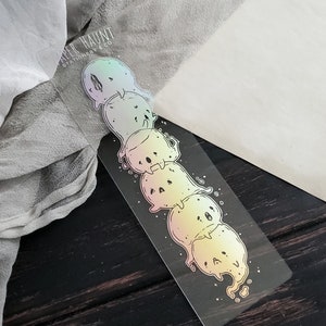 Holo Ghost Pile Washi card Bookmark, Spooky Cute image 3