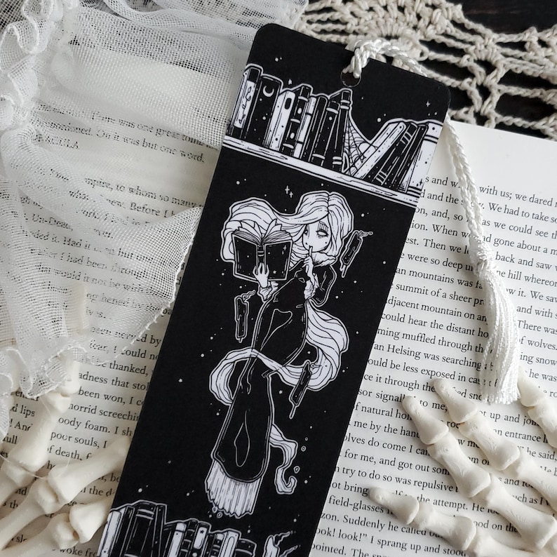 Marque-page de bibliothèque hantée, Fantasmagorie, Fille fantôme et Gothique image 4