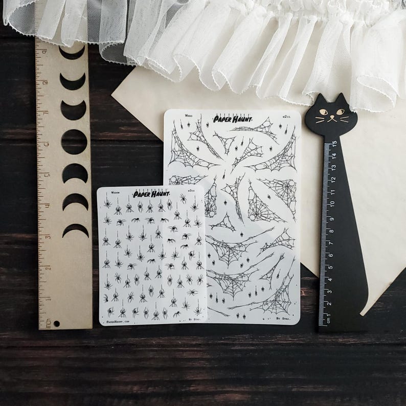Widow and Web clear spider STICKER Sheet - creepy cute goth image 7