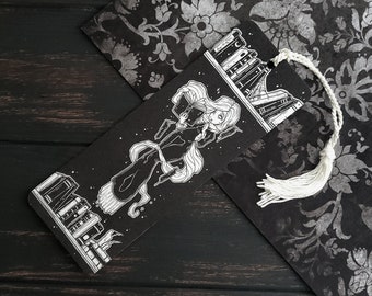 Haunted Library Bookmark, Spooky cute, Ghost girl, Goth