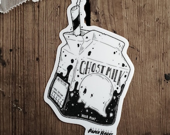 Ghost Milk Carton Sticker | Spooky cute | Vinyl Sticker