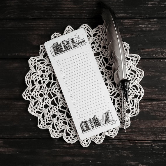 Book shelf list gothic Notepad stationery -Haunted Library